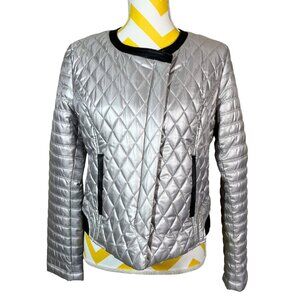NWOT Vince Camuto Diamond Quilted Jacket • Silver/Black • Size M